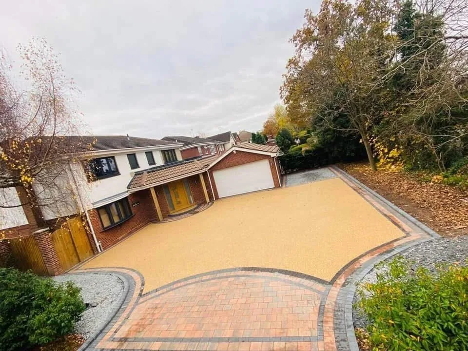 Completed light resin-bound driveway